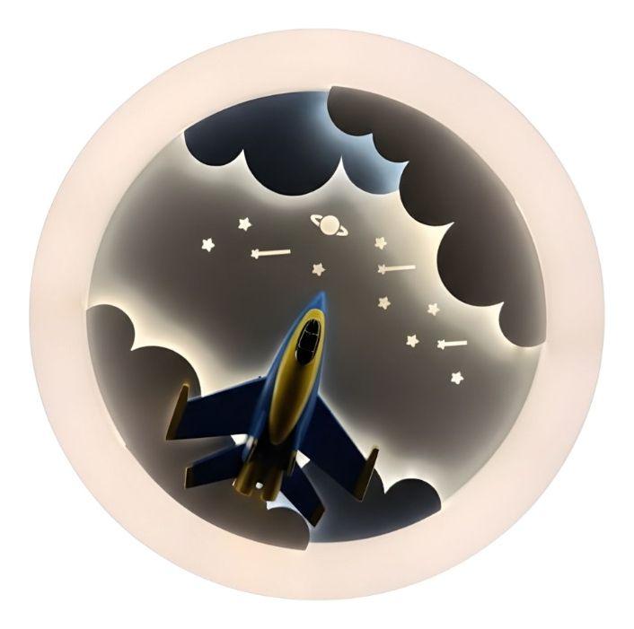 Lámpara Techo Plafón LED Temática Espacial Avión Jhn-0