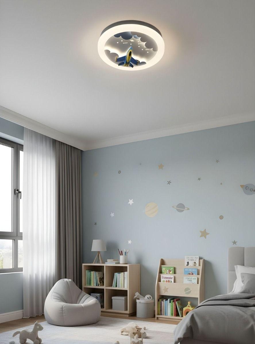 Lámpara Techo Plafón LED Temática Espacial Avión Jhn-9