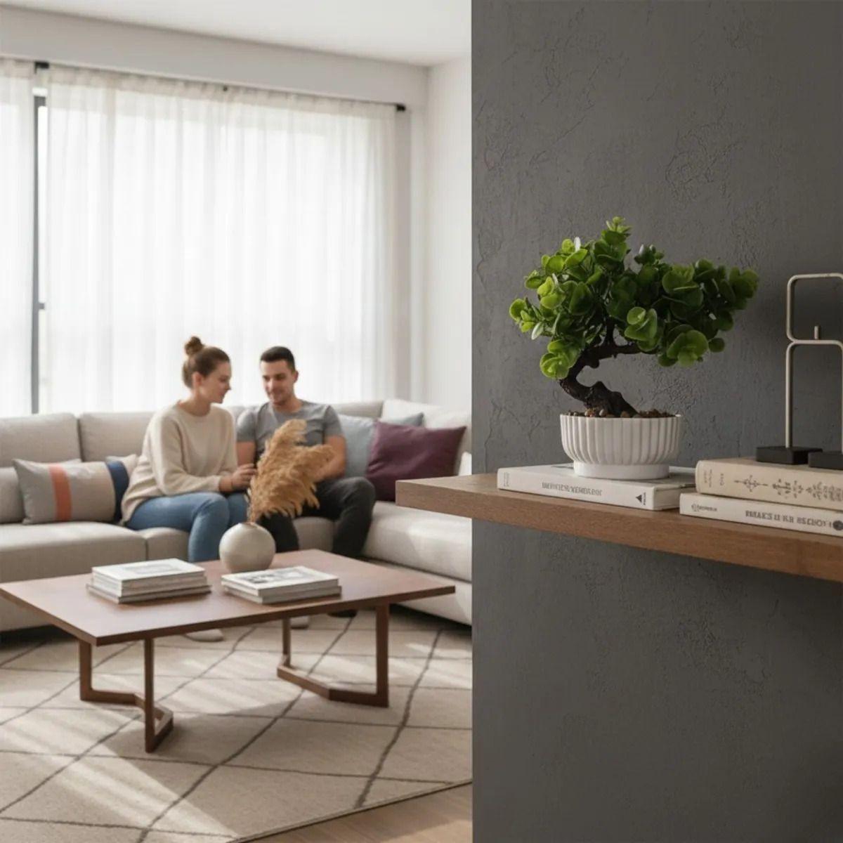 Set 2 Planta Artificial Inspiración Bonsái Decorativo Jhn-4