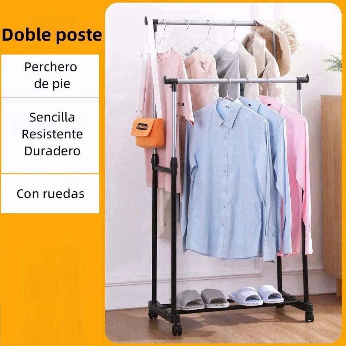 Perchero Ropa Organizador Multifuncional Ruedas Doble Jer-2