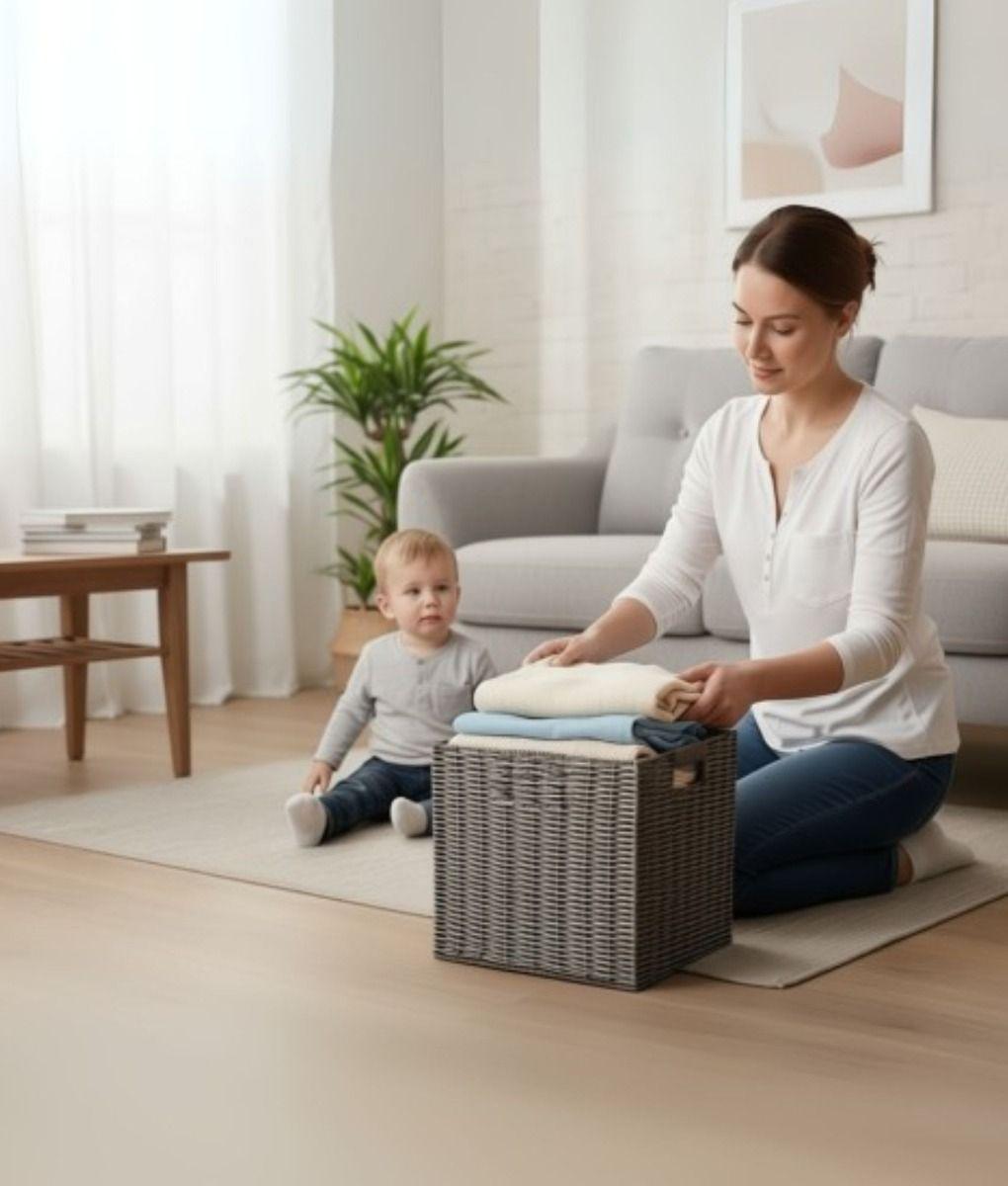 Canasto Organizador Cesta Almacenamiento Trenzada Jhn-2