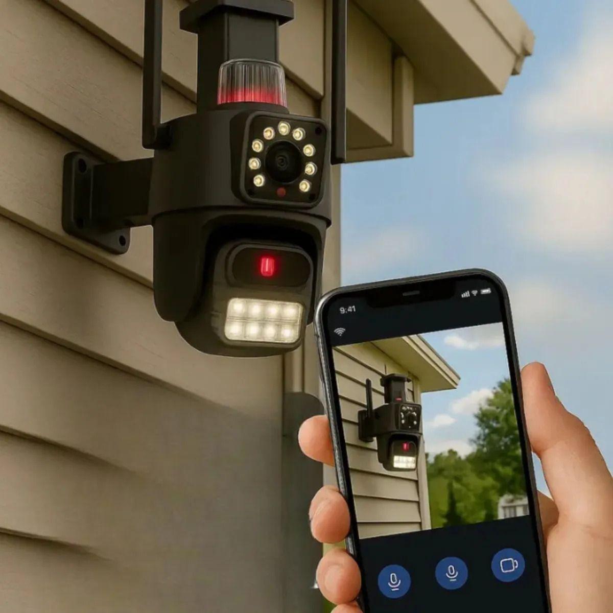 Cámara Seguridad Wifi Doble Lente Ptz Exterior Icsee ALJ-3