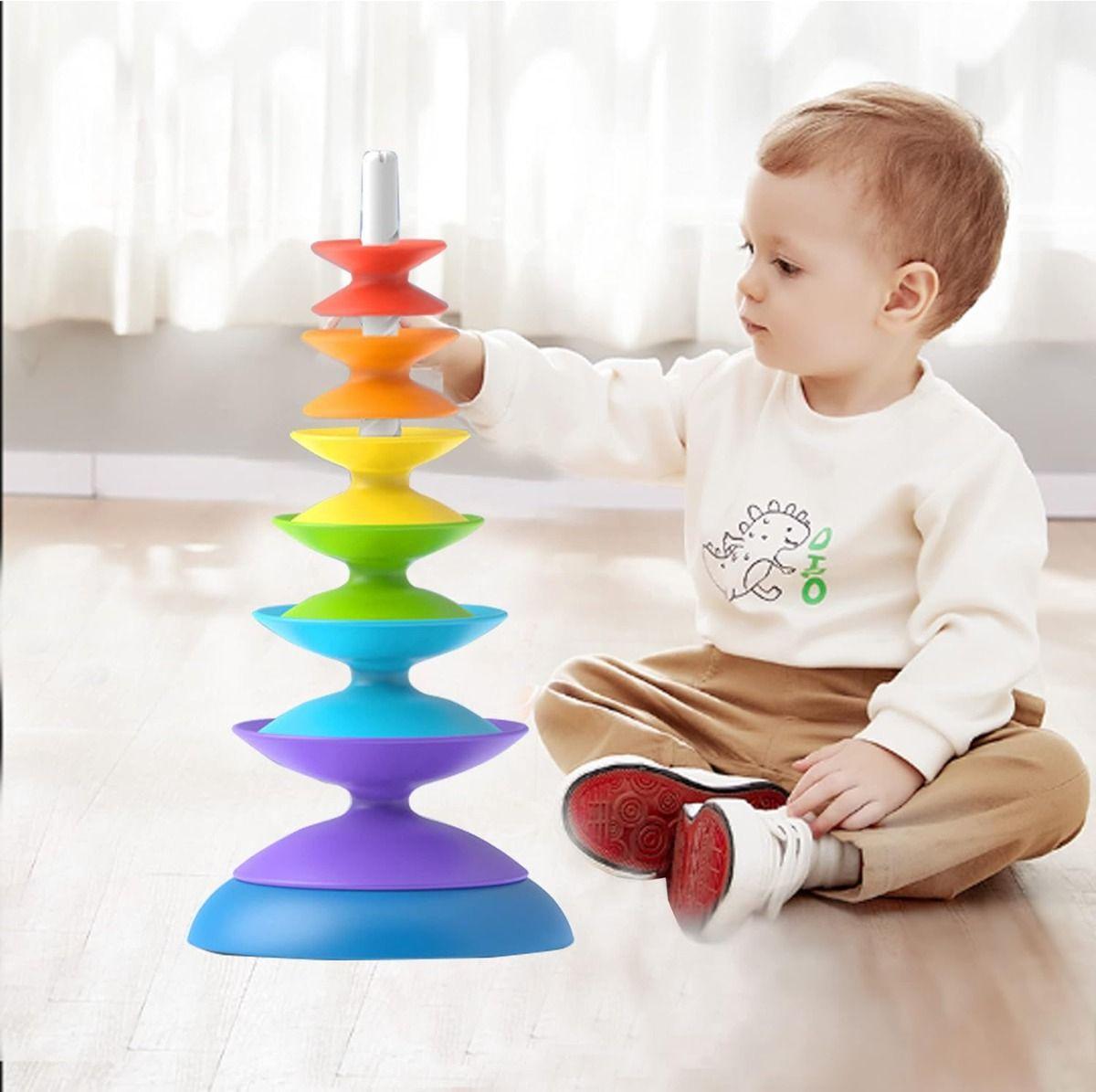 Juguete Apilamiento Divertido Anillo Giratorio Niños Lau-4