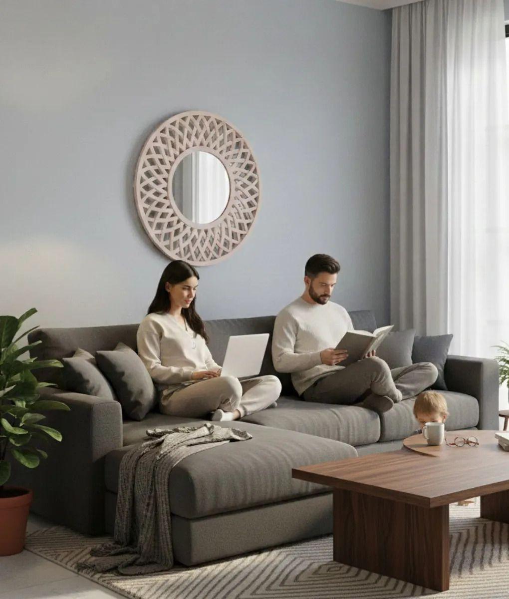 Espejo Pared Decorativo Patrón Calado Contemporáneo Jhn-3