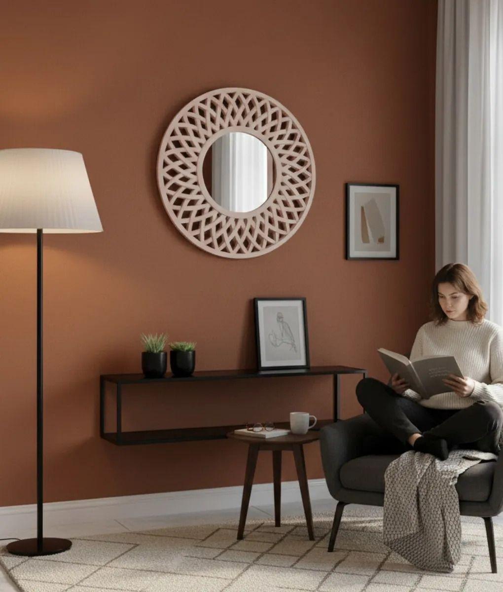 Espejo Pared Decorativo Patrón Calado Contemporáneo Jhn-4