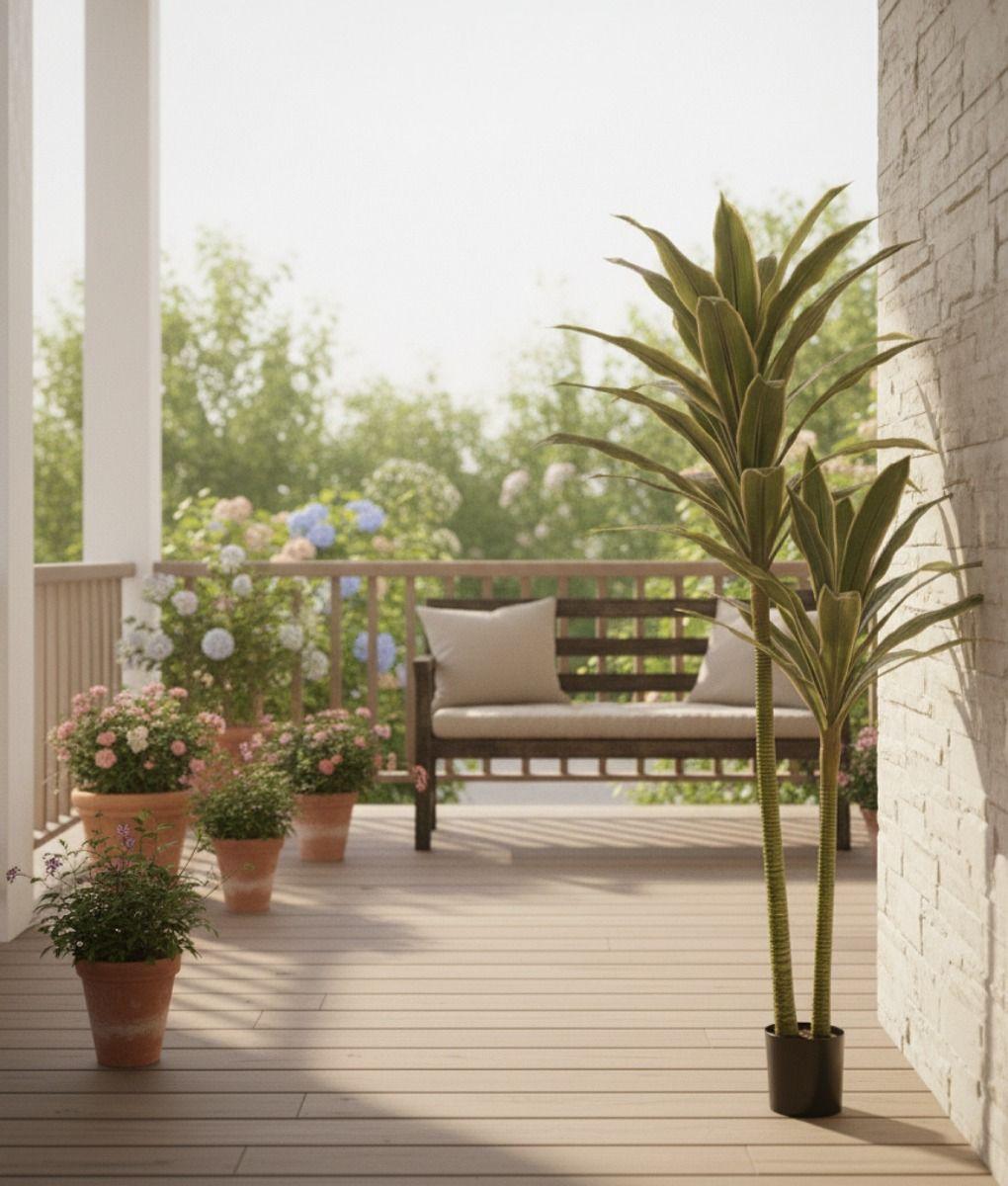 Planta Artificial Tropical Palmera Adorno Doble Tronco Jhn-5