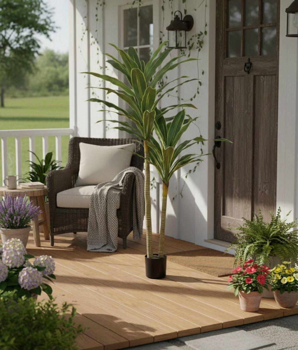 Planta Artificial Tropical Palmera Adorno Doble Tronco Jhn-7