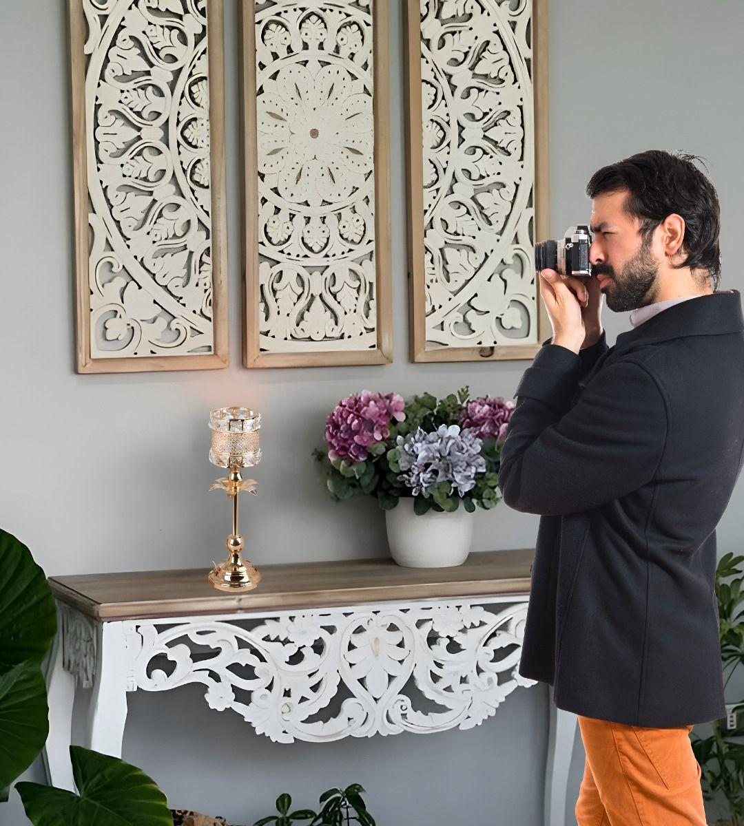Portavelas Candelabro Decorativo Nórdico Mesa Soporte Jhn-3