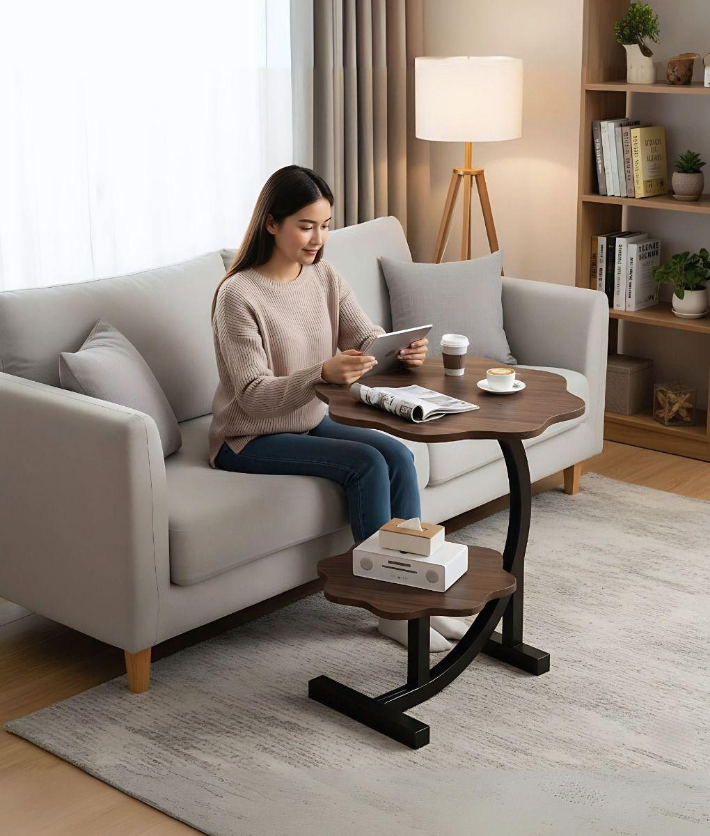 Mesa Centro Auxiliar Decorativa Dos Niveles Moderna Jhn-3