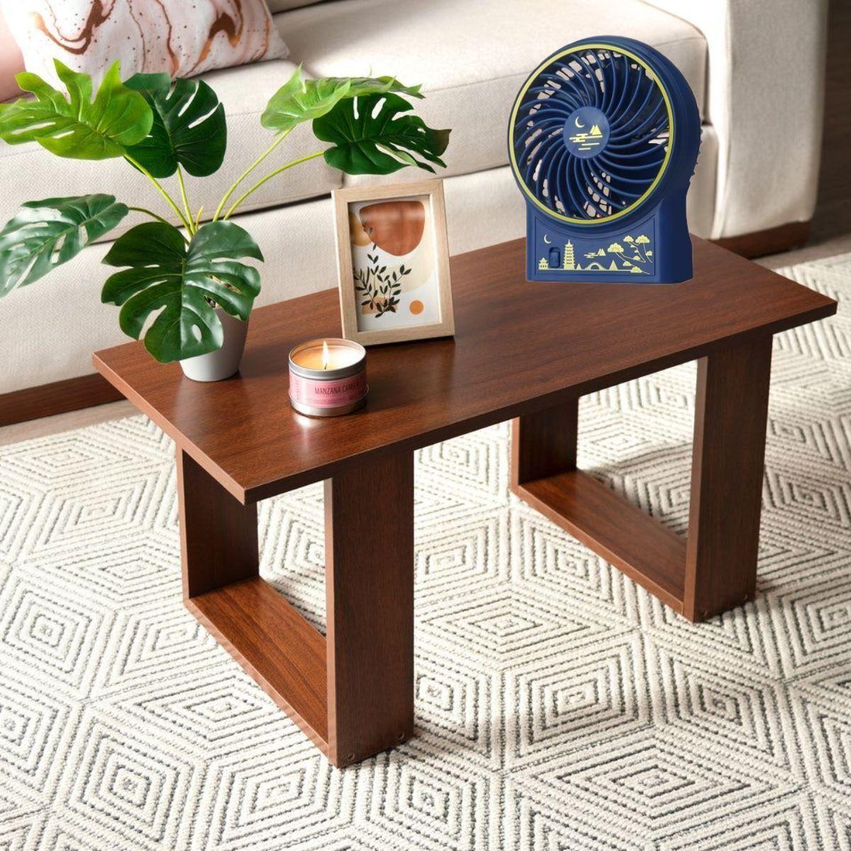 Ventilador Mini Portatil Mesa Recargable Retro Chino Lau-7