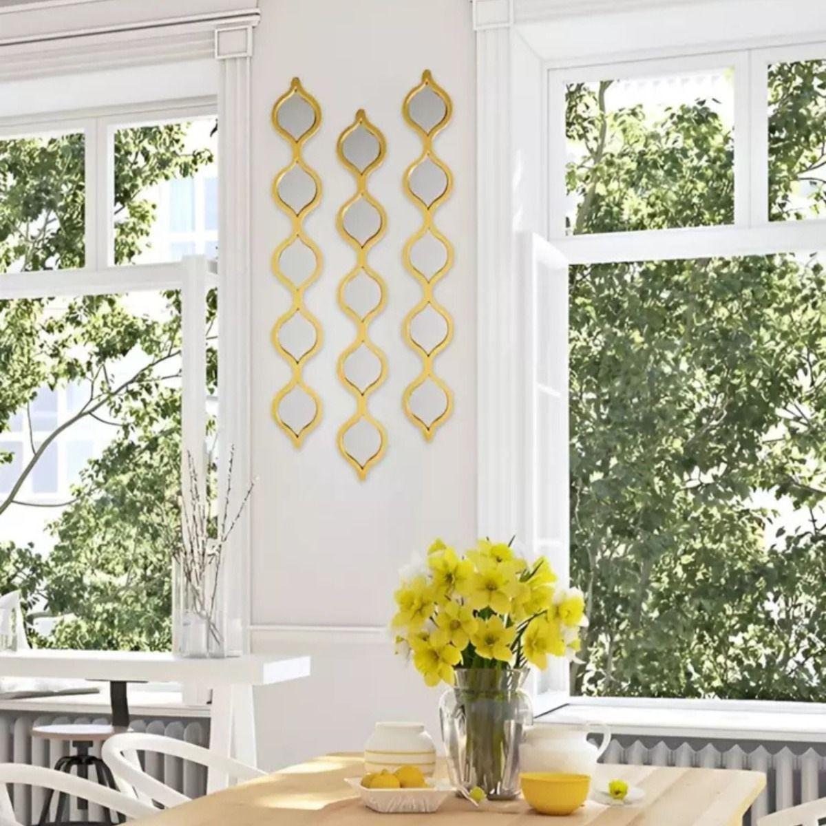 Set 3 Espejo Pared Adorno Decorativo Diseño Árabe Hogar Jhn-9