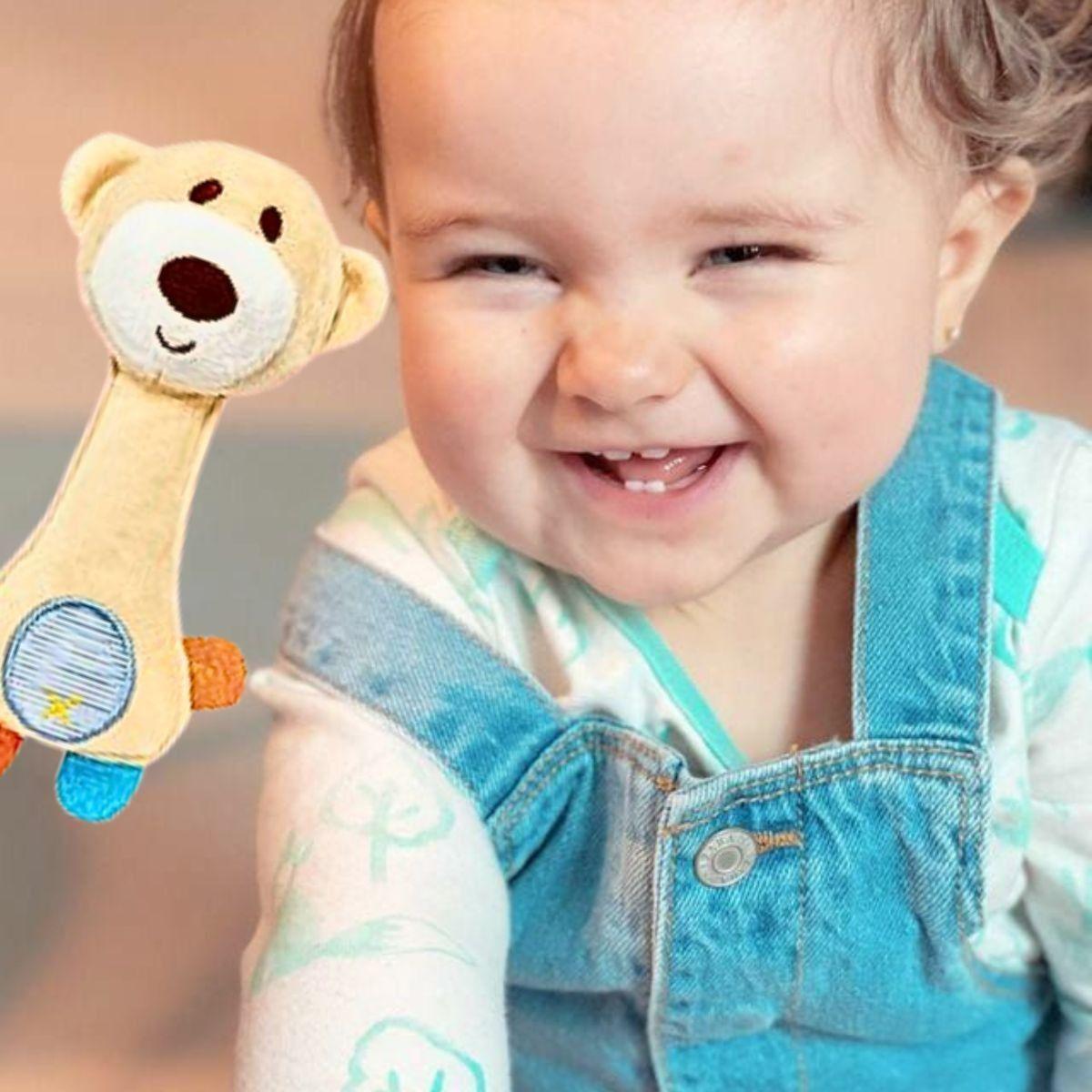 Set 3 Sonajero Mordedor Bebé Osito Peluche Divertido Lau-7