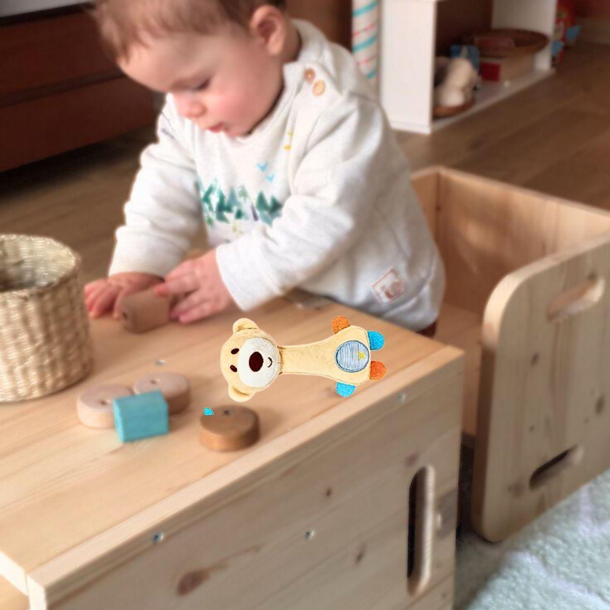 Set 3 Sonajero Mordedor Bebé Osito Peluche Divertido Lau-9