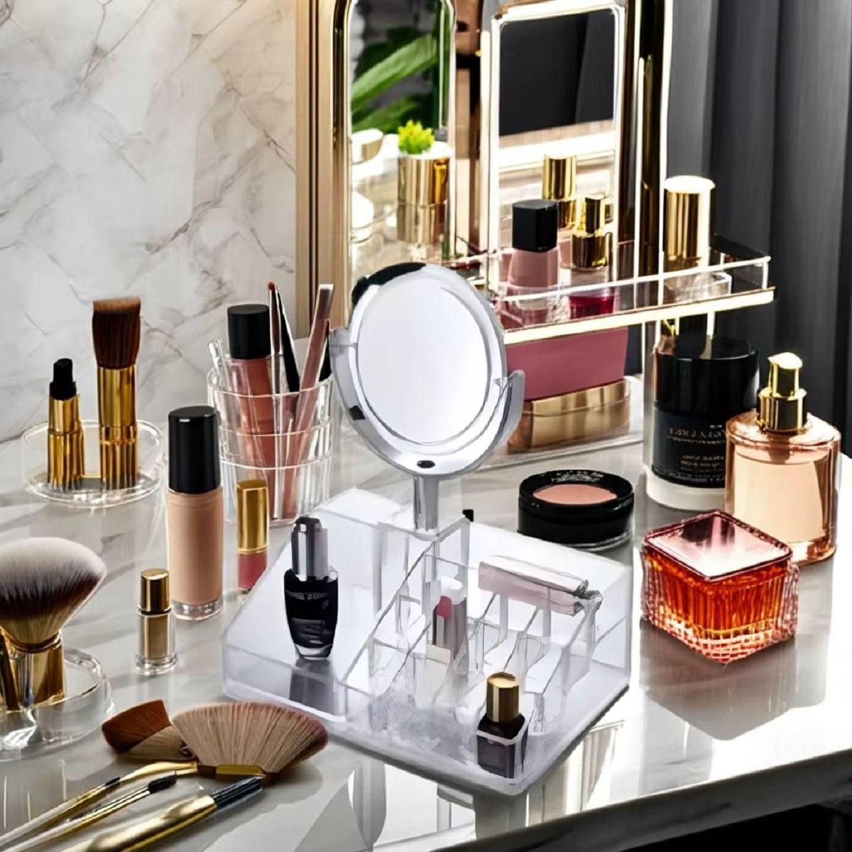 Set 2 Cosmetiquero Organizador Maquillaje Tocador Espejo Lau-5