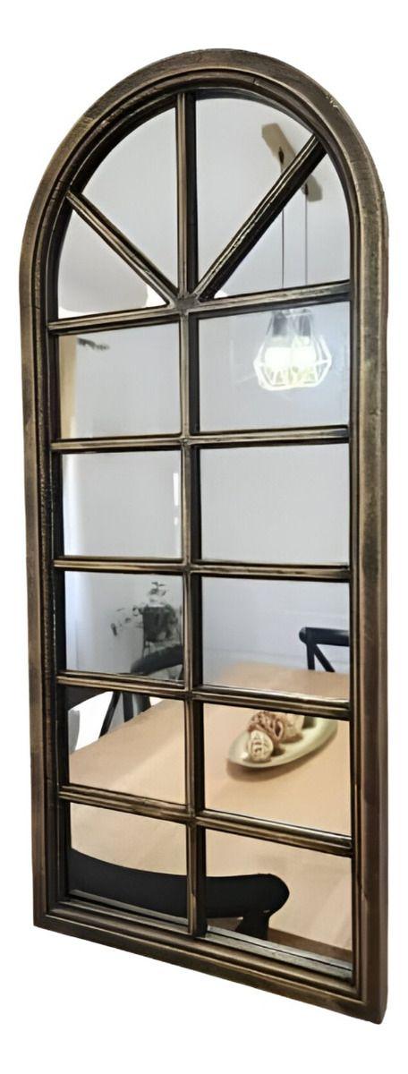 Espejo Pared Decorativo Ventana Catedral Vintage Dorado Jhn-0