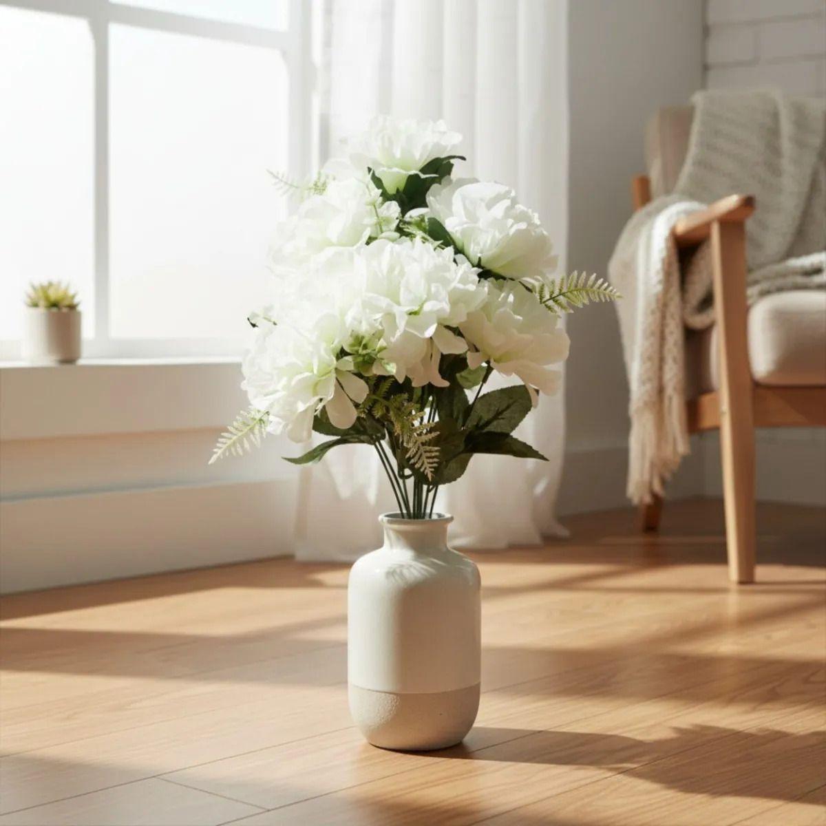 Set 3 Ramo Floral Ornamental Artificial Diseño Peonía Jhn-6