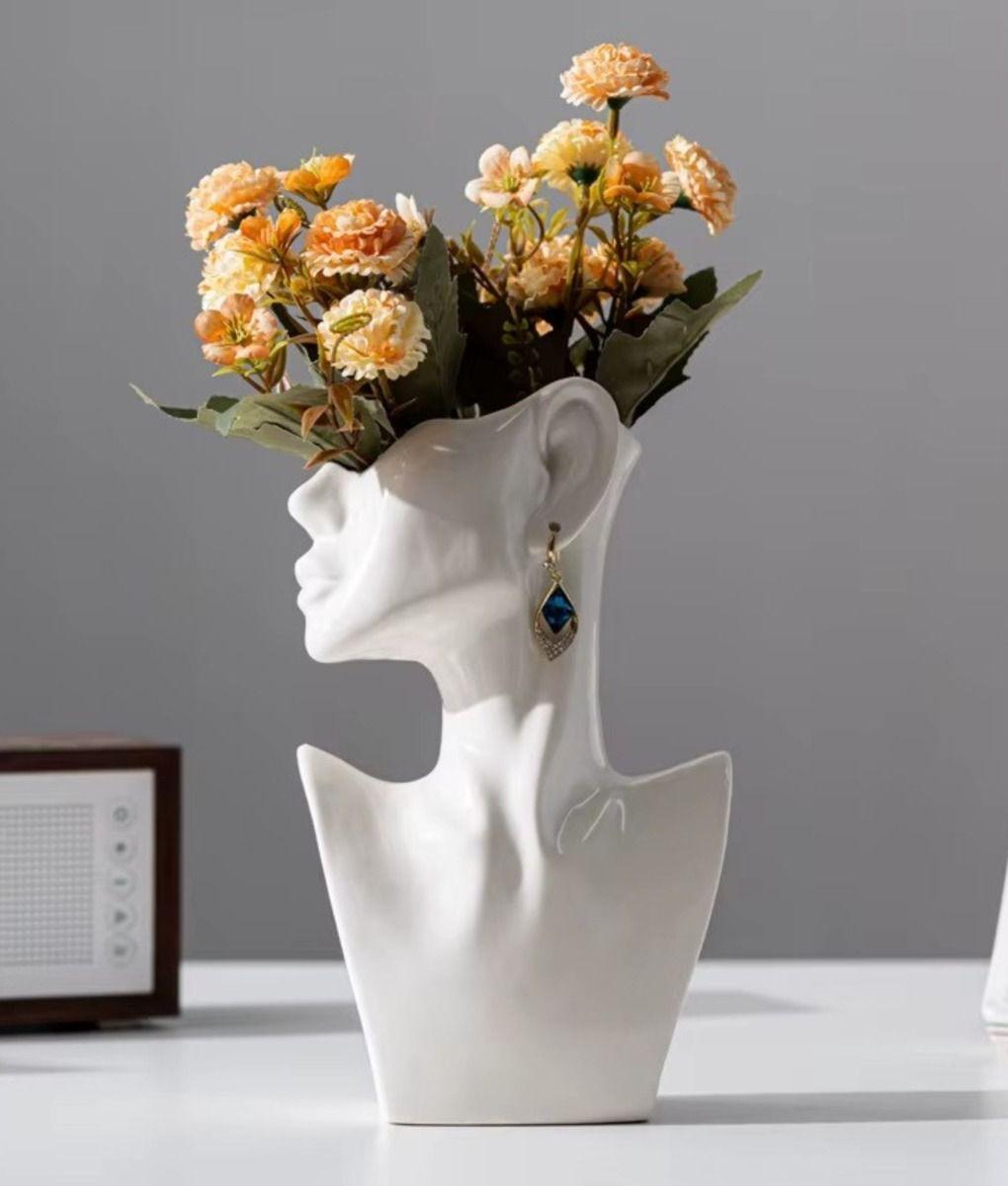 Florero Jarrón Estético Decorativo Cuerpo Flores Hogar Jhn-5
