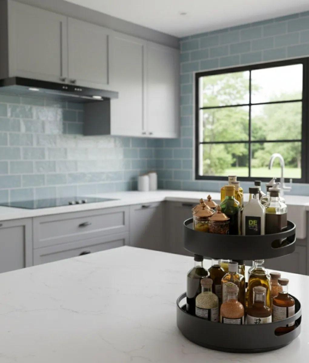 Bandeja Giratoria Decorativa Doble Nivel Organización Jhn-9