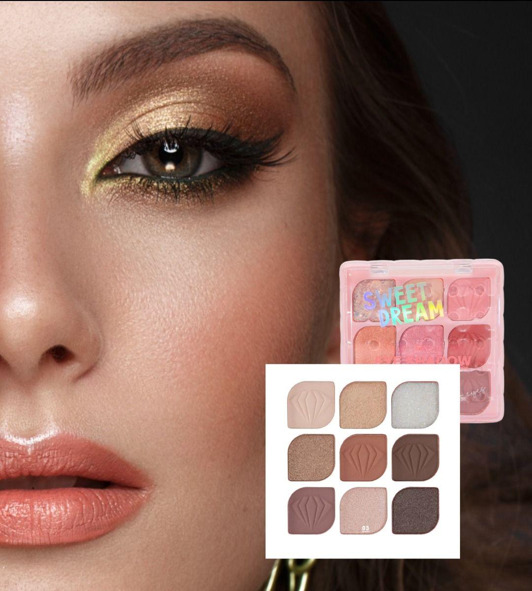 Set 2 Sombra Ojos Paleta Multifuncional Polvo 9 Colores Jhn-1