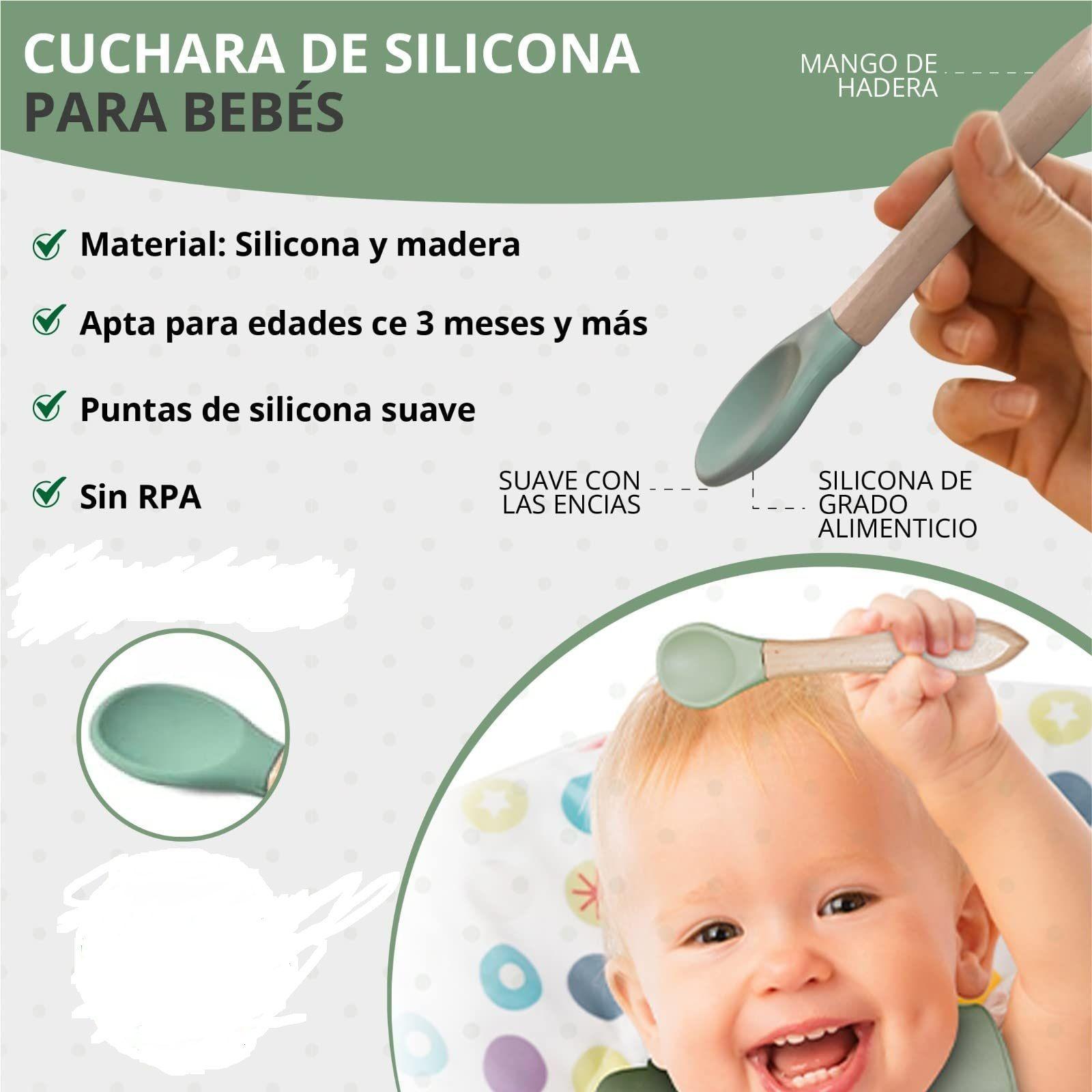 Set Vajilla Alimentación Bebe Platos Silicona Succión Rondon-5