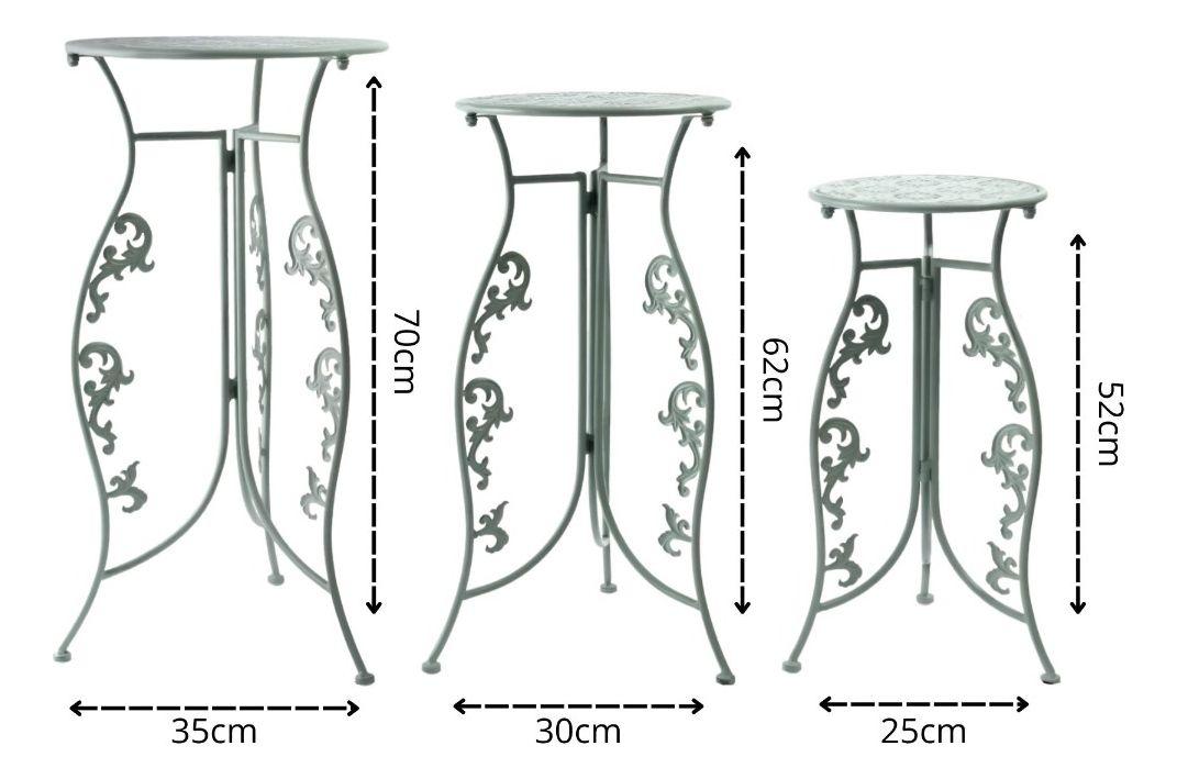 Set 3 Porta Maceta Soporte Plantas Vintage Exhibición Jhn-9