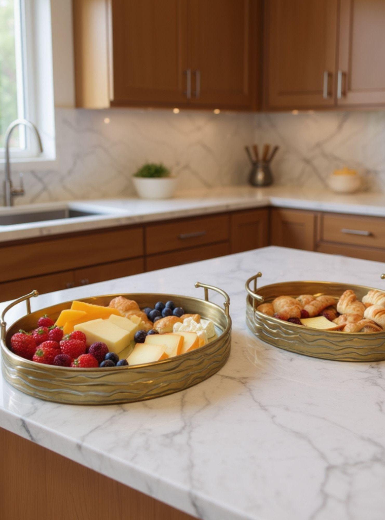 Set 2 Bandejas Decorativas Funcional Diseño Elegante Jhn-4