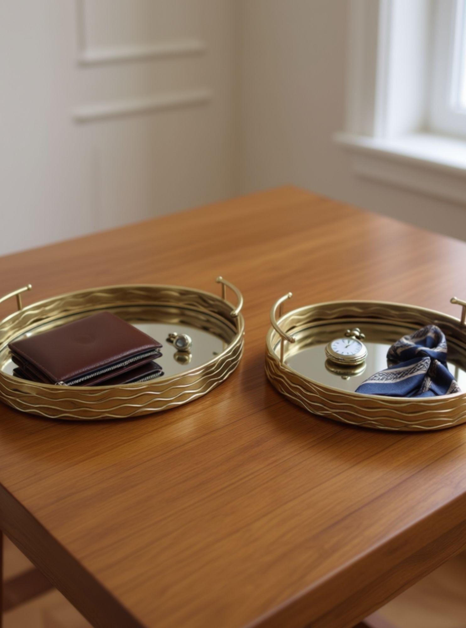 Set 2 Bandejas Decorativas Funcional Diseño Elegante Jhn-6