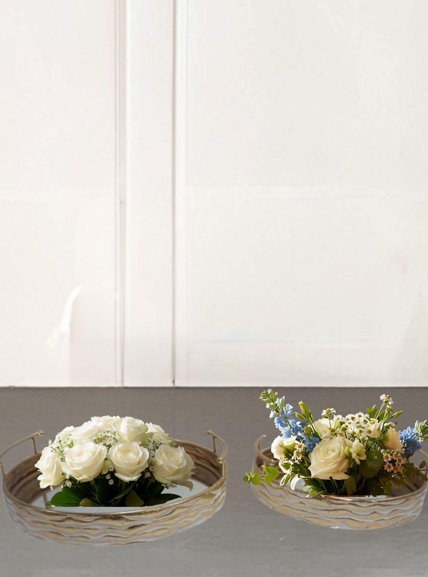 Set 2 Bandejas Decorativas Funcional Diseño Elegante Jhn-7