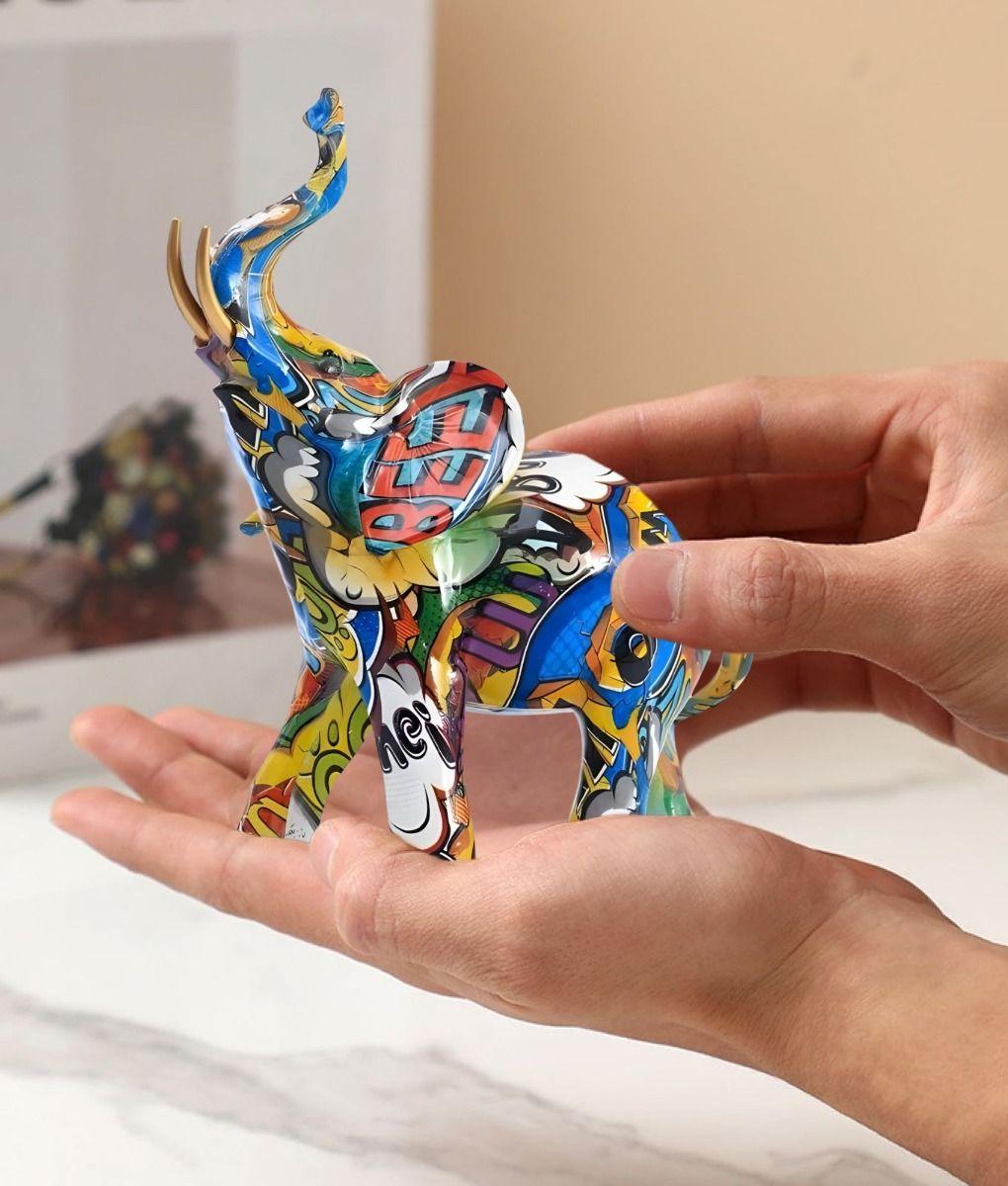 Figura Decorativa Elefante Estatua Colorida Hogar Adorno Jhn-2