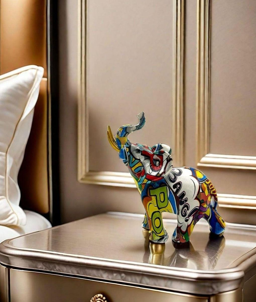 Figura Decorativa Elefante Estatua Colorida Hogar Adorno Jhn-6