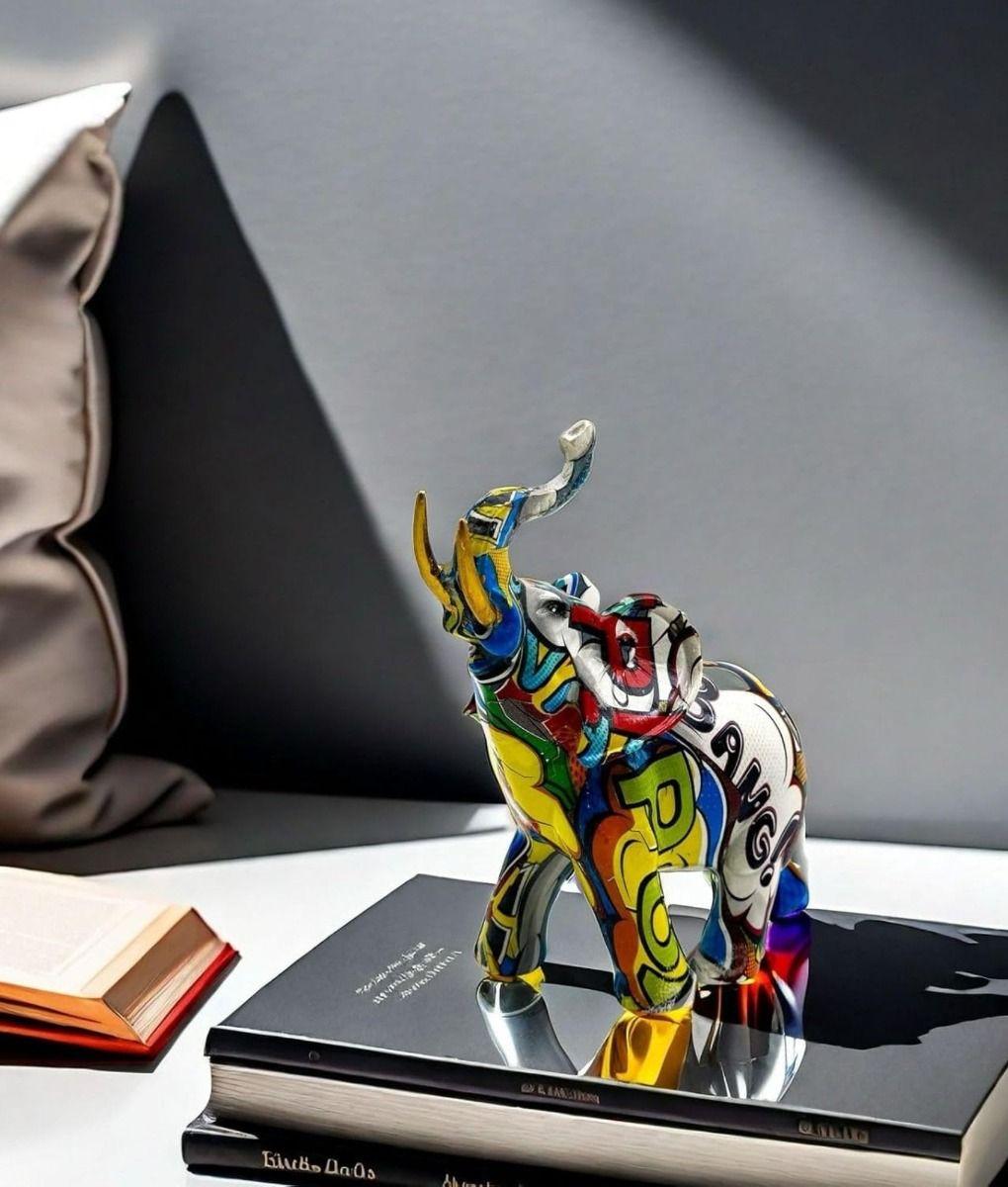 Figura Decorativa Elefante Estatua Colorida Hogar Adorno Jhn-7