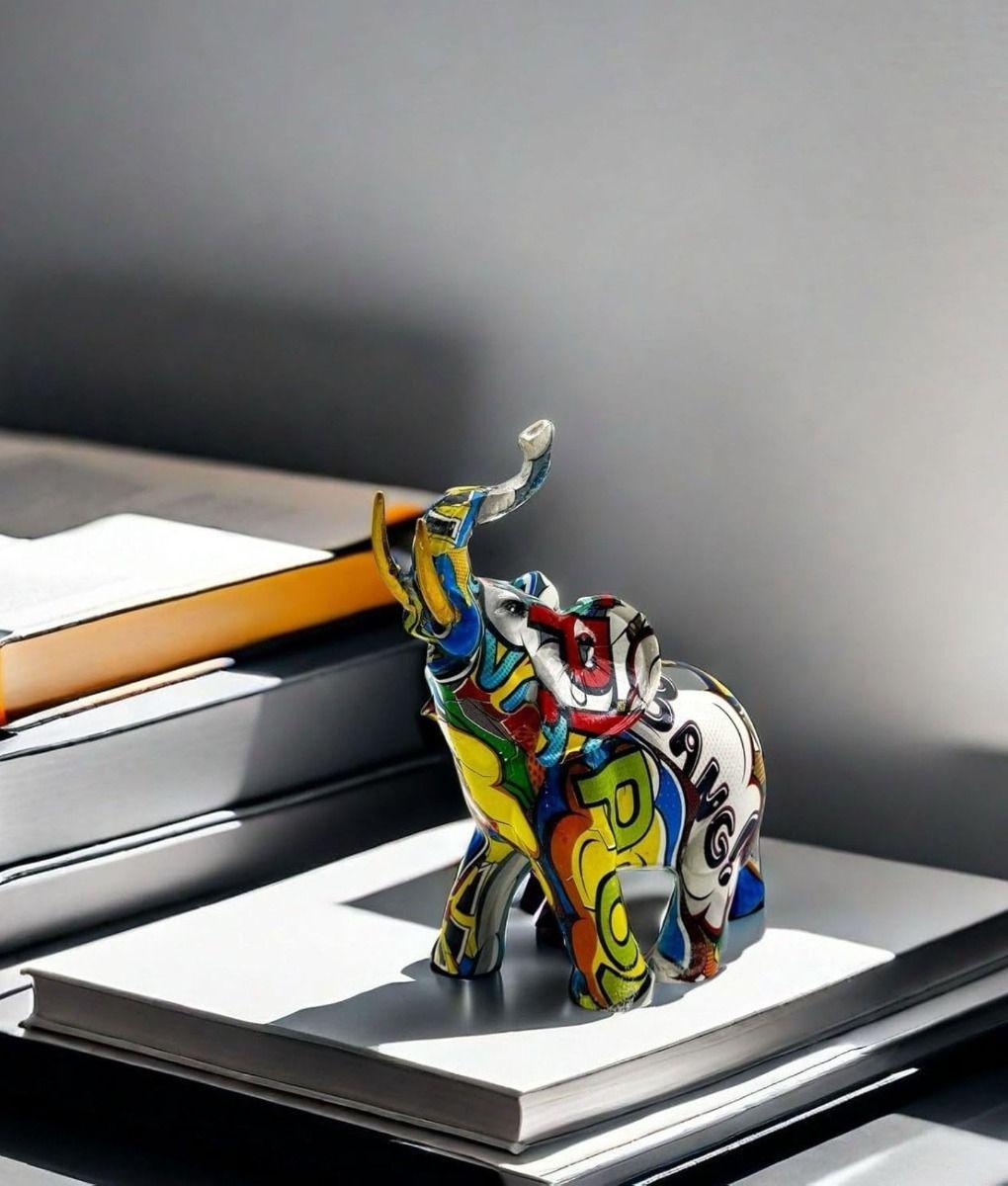 Figura Decorativa Elefante Estatua Colorida Hogar Adorno Jhn-9