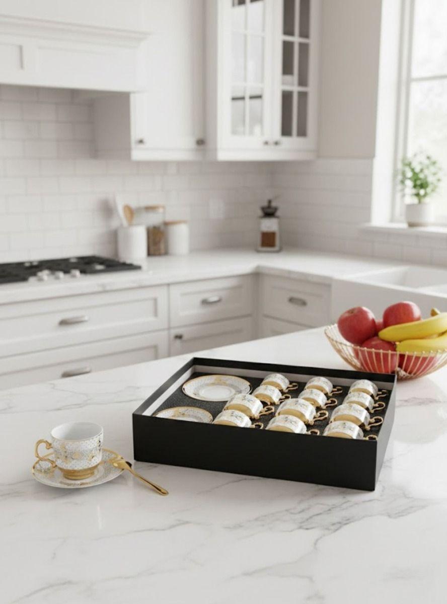 Juego Vajilla Tazas Platillos Adorno Mesa Estilo Clásico Jhn-6