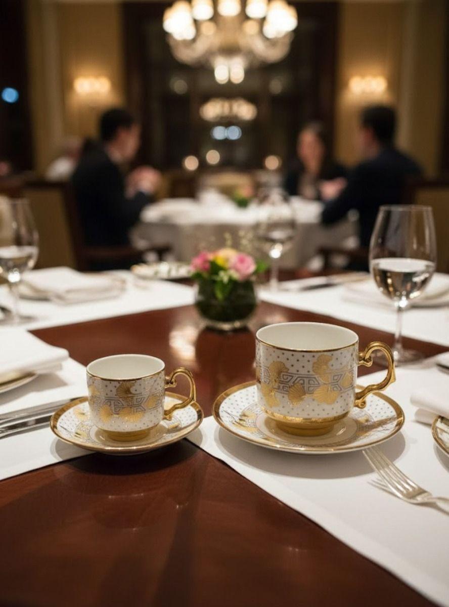 Juego Vajilla Tazas Platillos Adorno Mesa Estilo Clásico Jhn-8