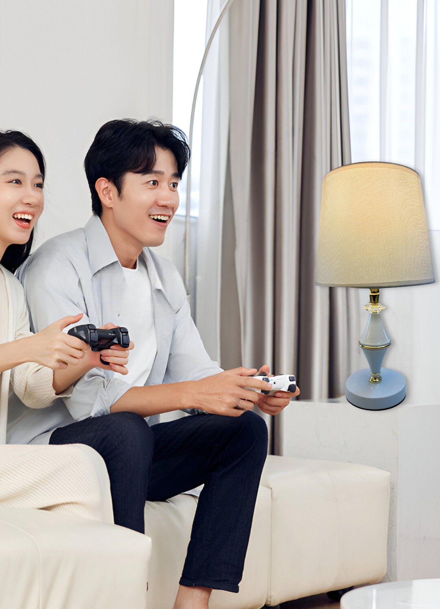 Lámpara Velador Mesa Moderna Dormitorios Blanca Jhn-3