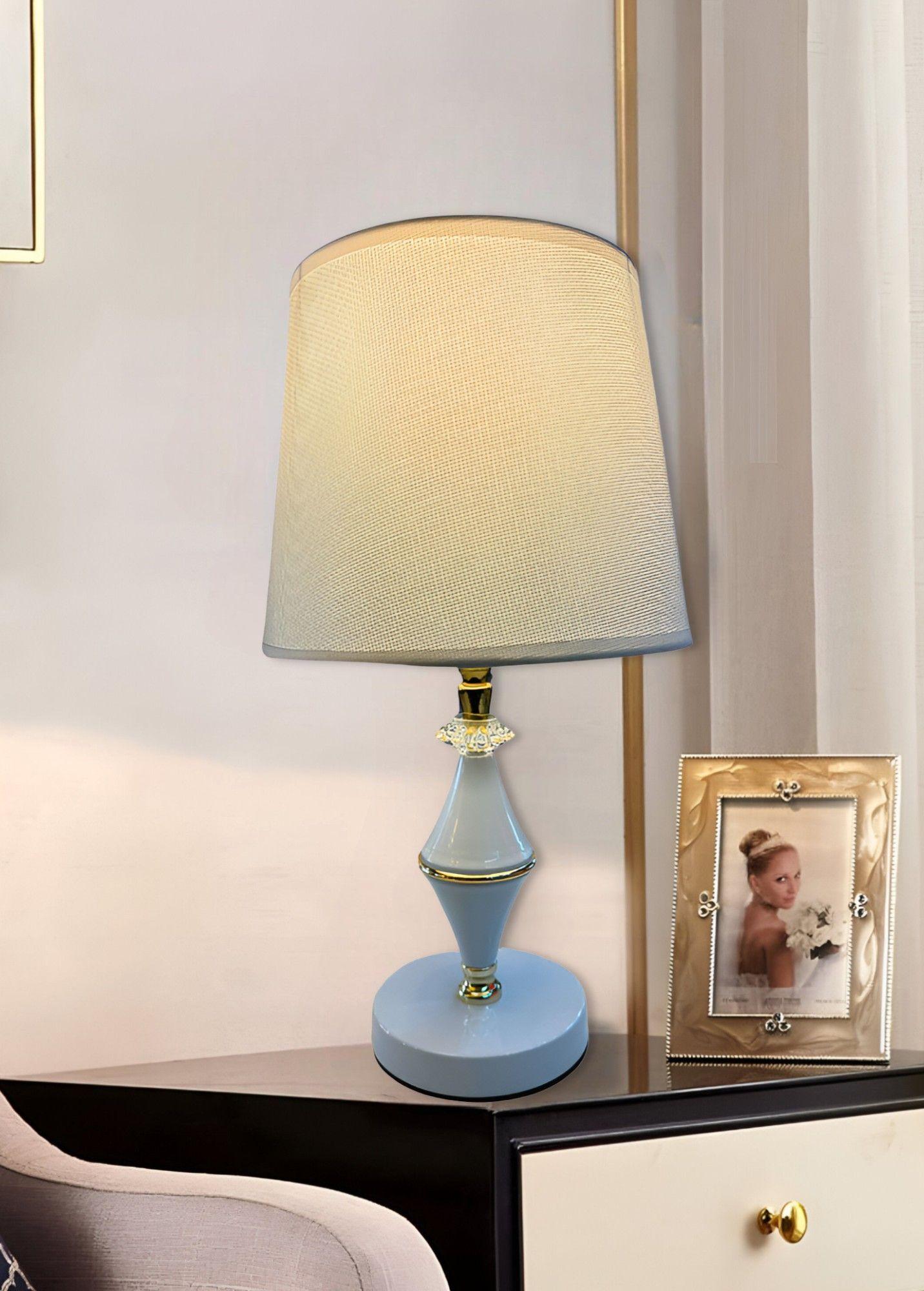 Lámpara Velador Mesa Moderna Dormitorios Blanca Jhn-6