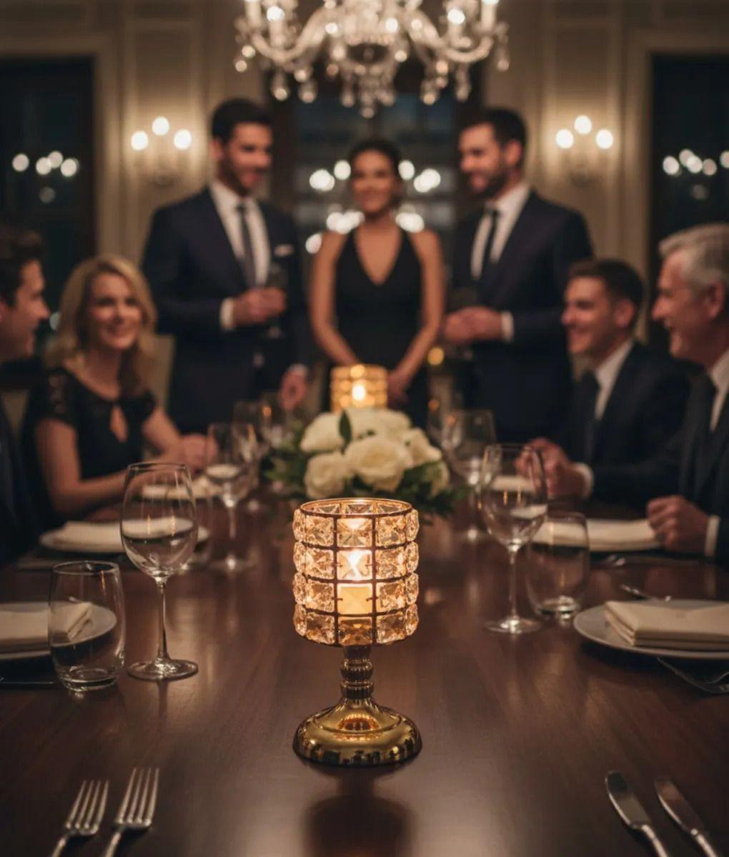 Portavela Elegante Adorno Centro Decorativo Mesa Hogar Jhn-4