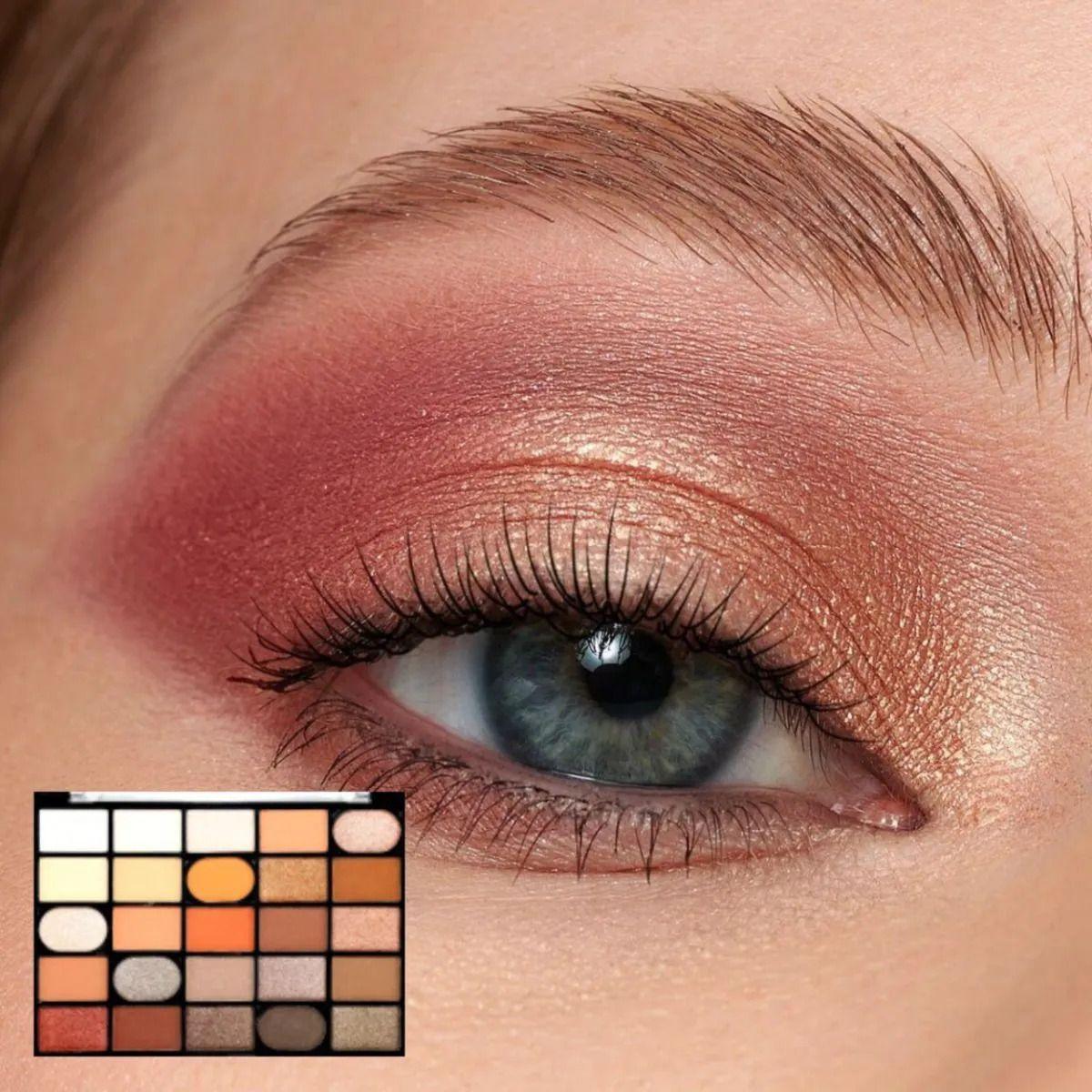 Paq 12 Paletas Sombras 25 Tonos Profesional Satinados ALJ-3