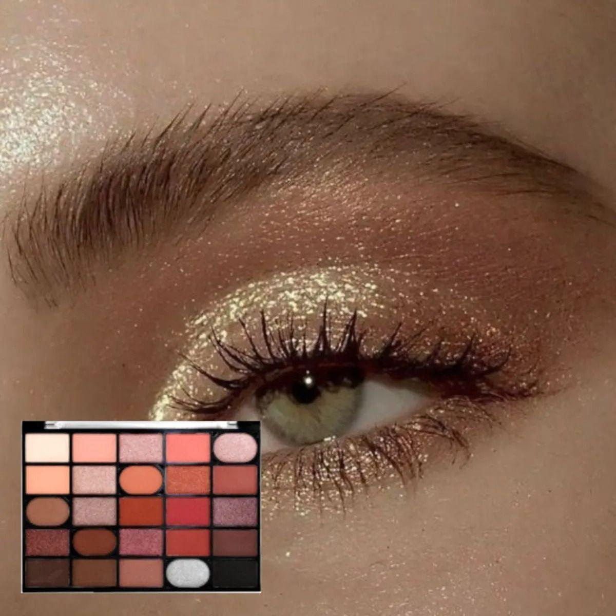 Paq 12 Paletas Sombras 25 Tonos Profesional Satinados ALJ-4