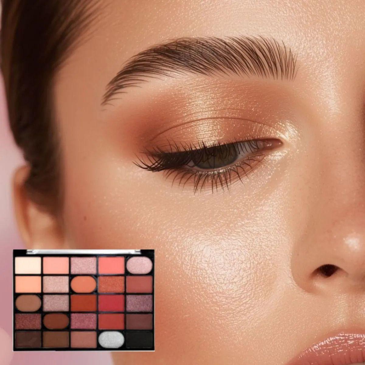 Paq 12 Paletas Sombras 25 Tonos Profesional Satinados ALJ-8