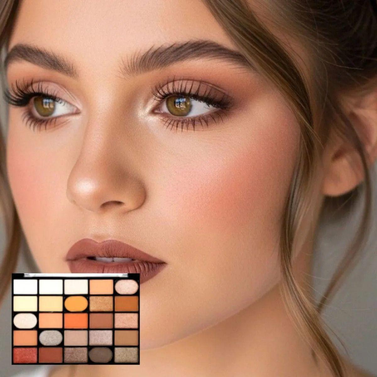 Paq 12 Paletas Sombras 25 Tonos Profesional Satinados ALJ-9