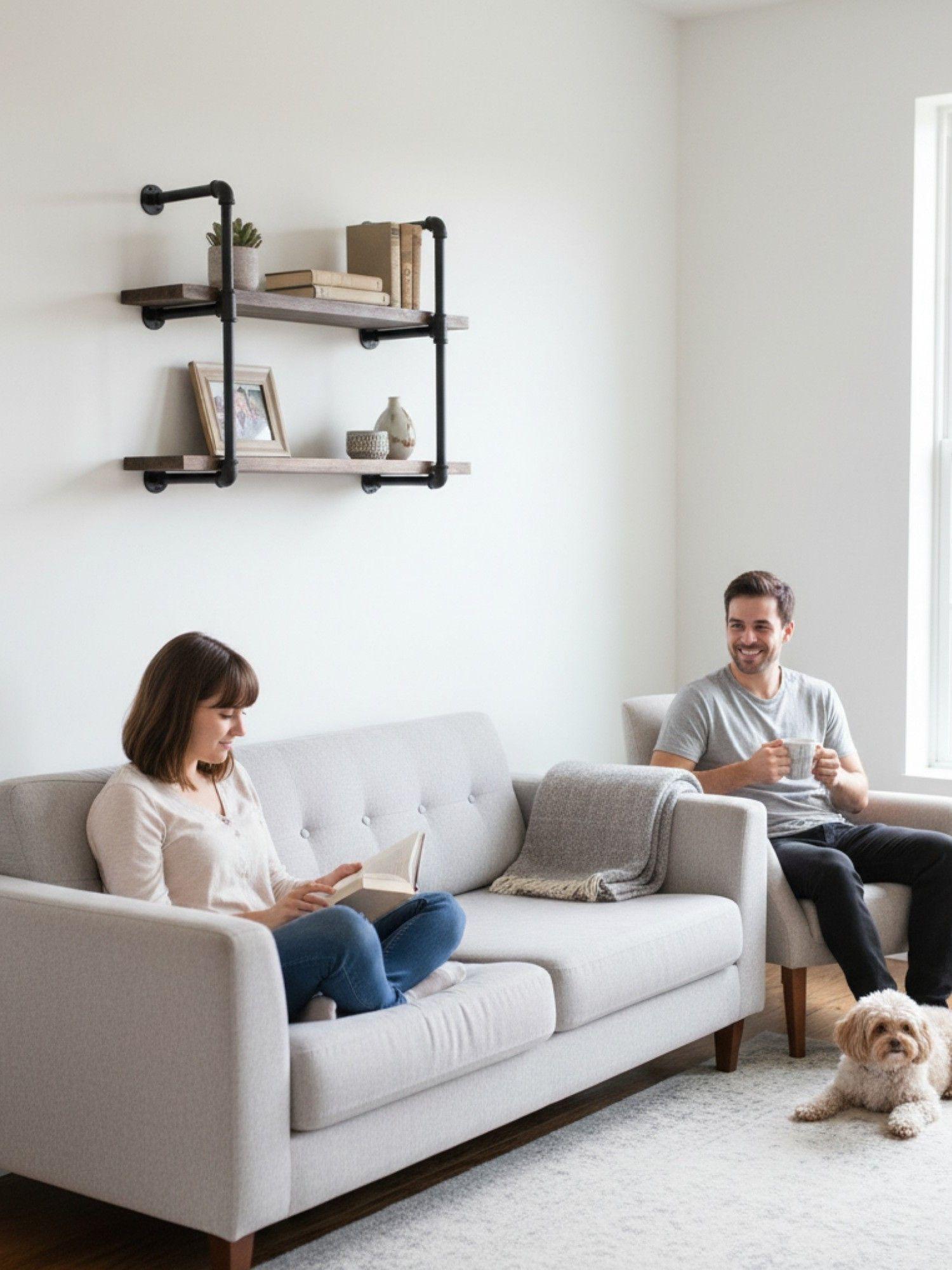 Estante Pared Diseño Industrial Almacenamiento Hogar Jhn-2