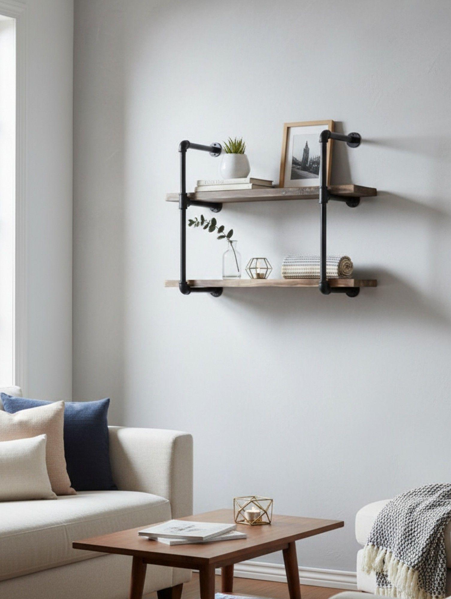 Estante Pared Diseño Industrial Almacenamiento Hogar Jhn-4