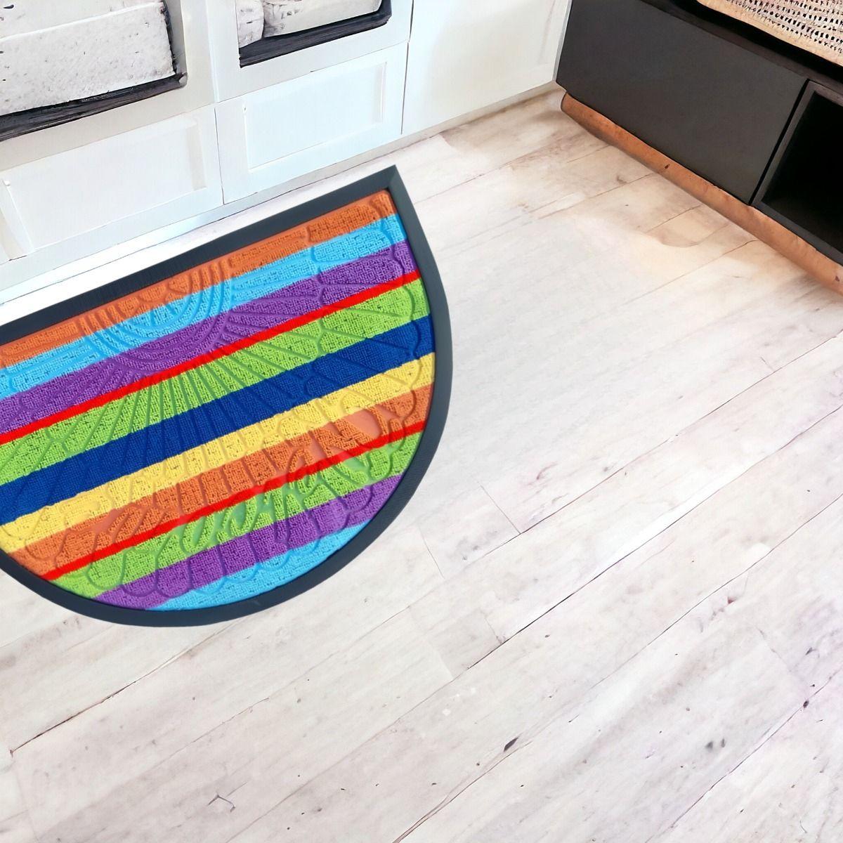 Set de 4 Alfombra Arcoiris Hogar Entrada Antideslizante Jhn-3