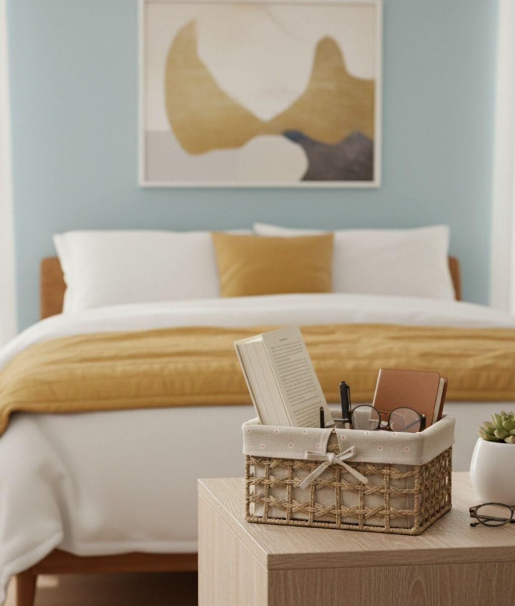 Canasto Decorativo Cesto Organizador Rústico Natural Jhn-7