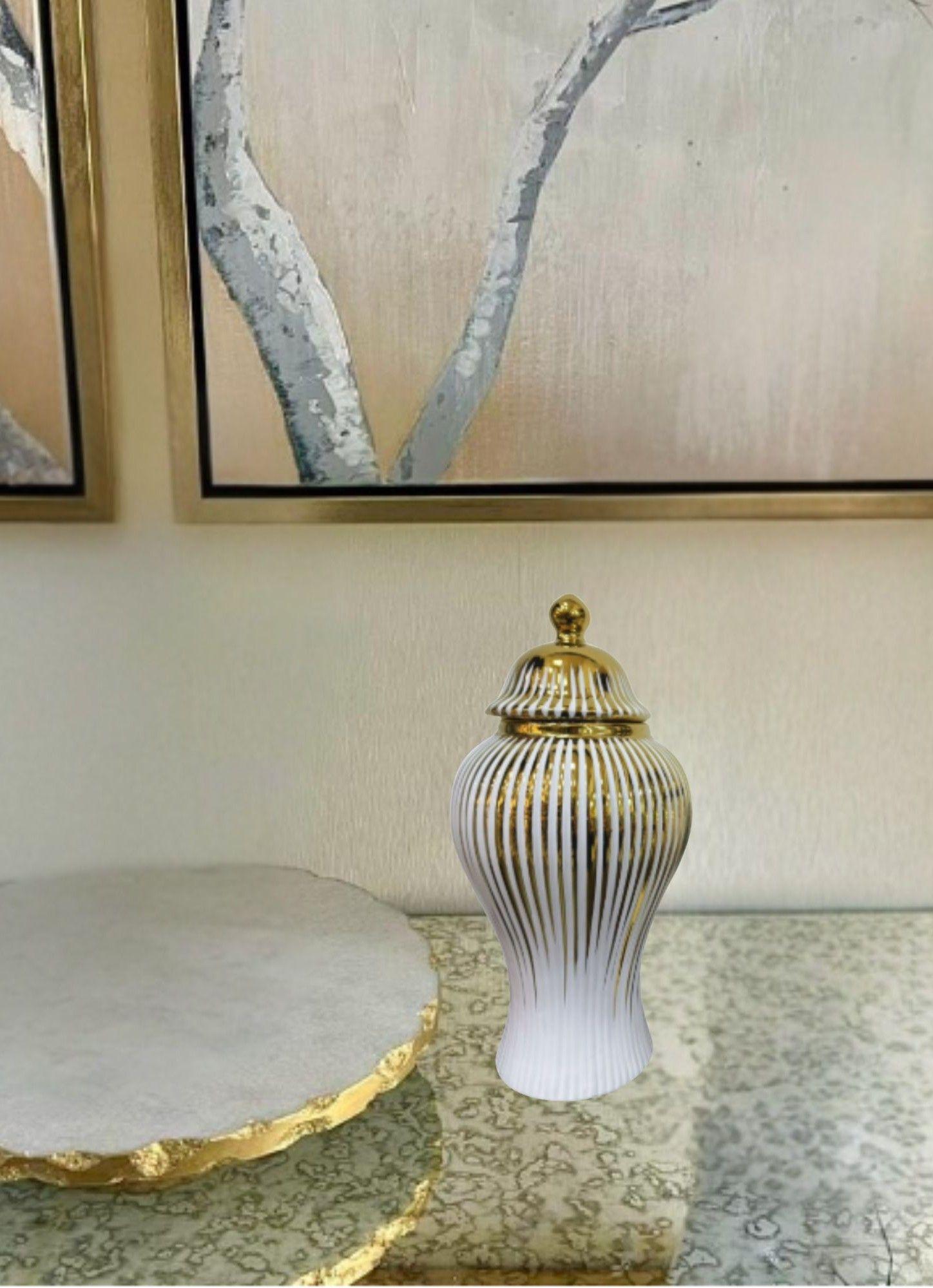 Potiche Jarrón Elegante Recipiente Decorativo Tapa Jhn-6