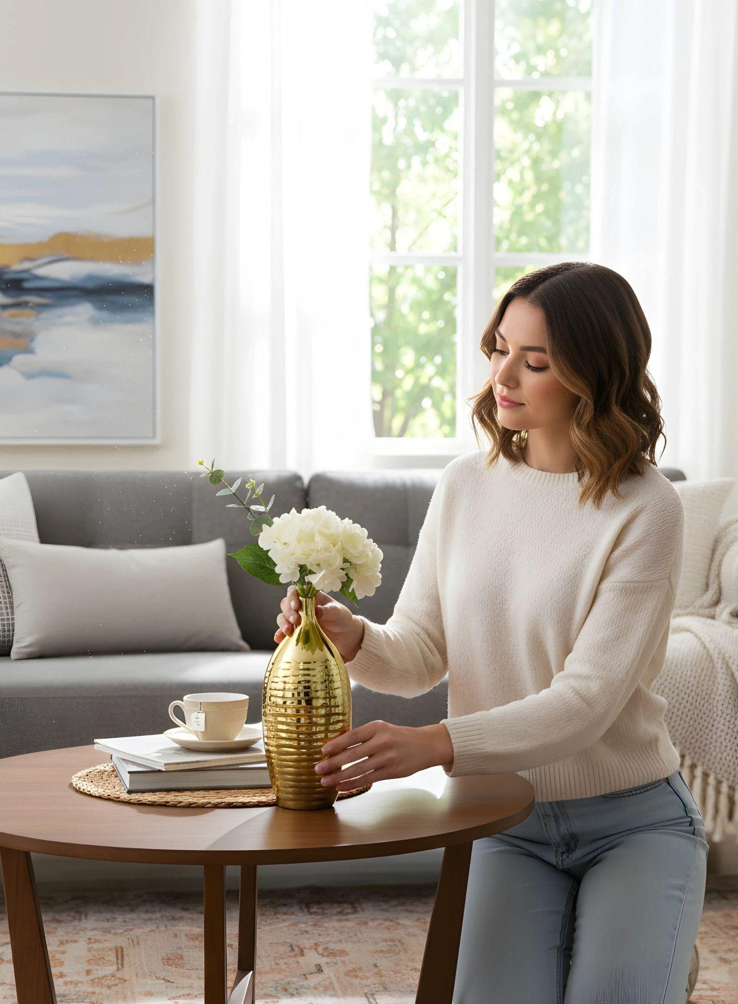 Florero Decorativo Moderno Diseño Ondas Hogar Jhn-2