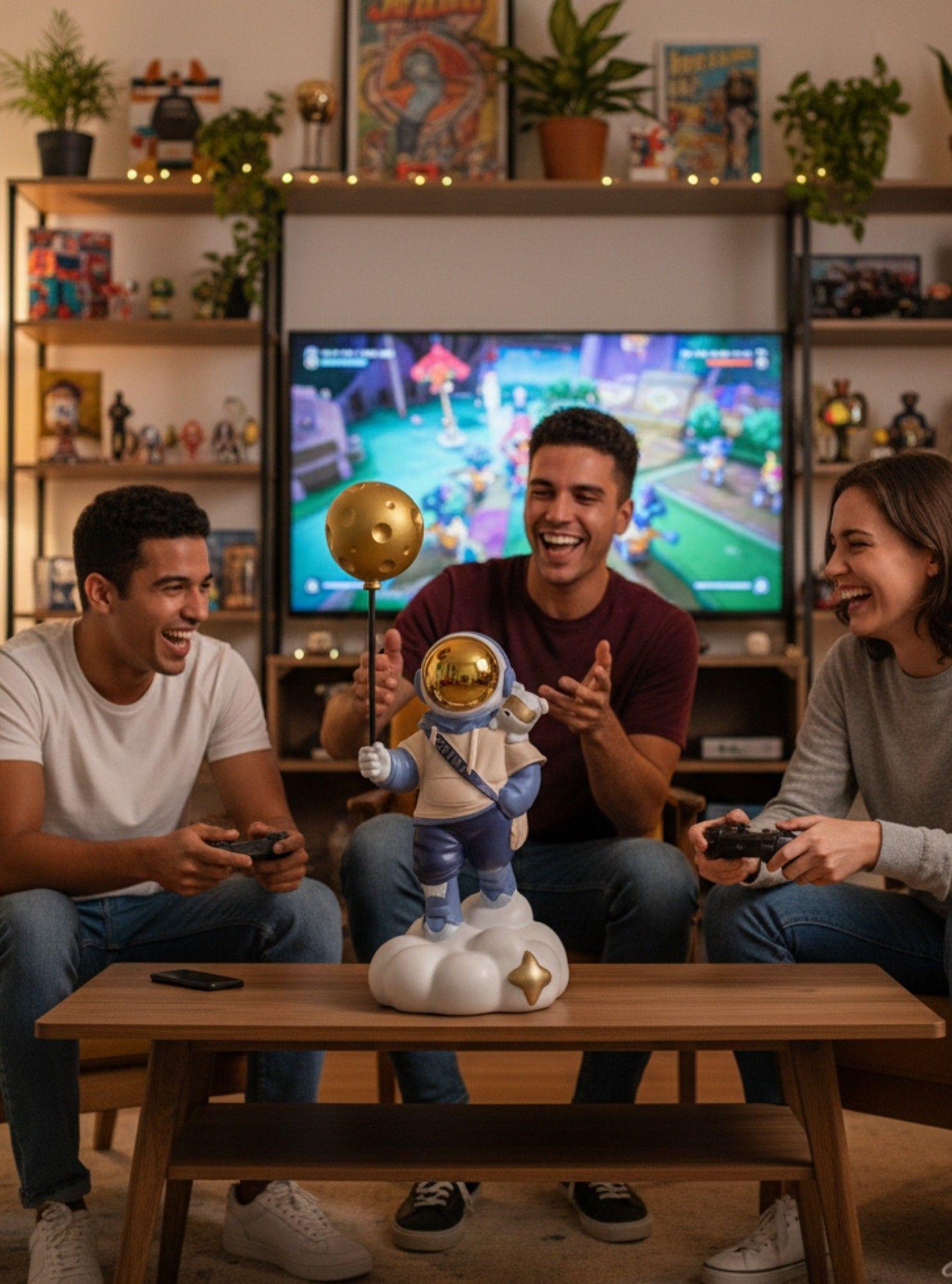 Figura Decorativa Viaje Luna Estatua Fantasía Cósmica Jhn-6