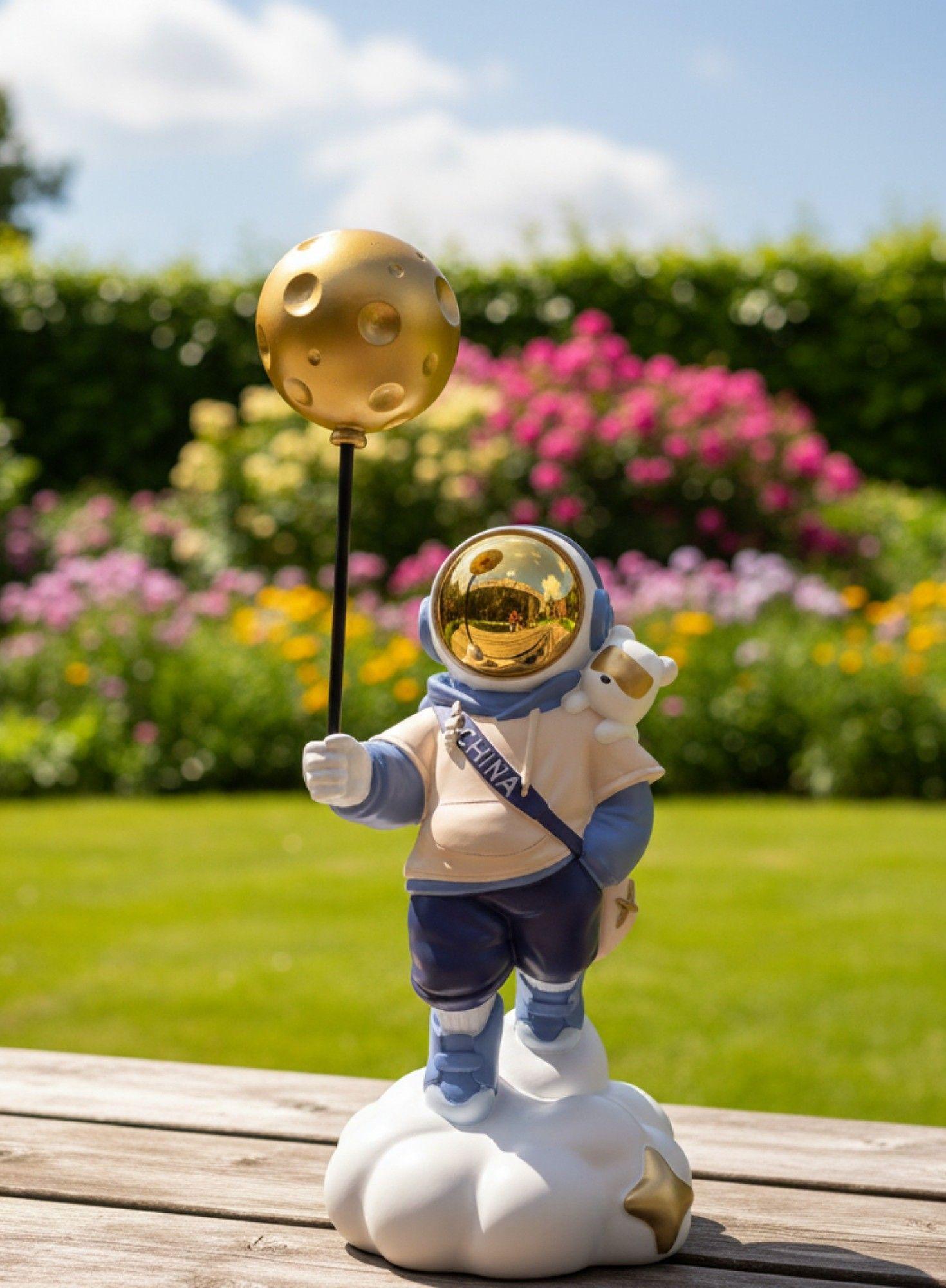 Figura Decorativa Viaje Luna Estatua Fantasía Cósmica Jhn-7