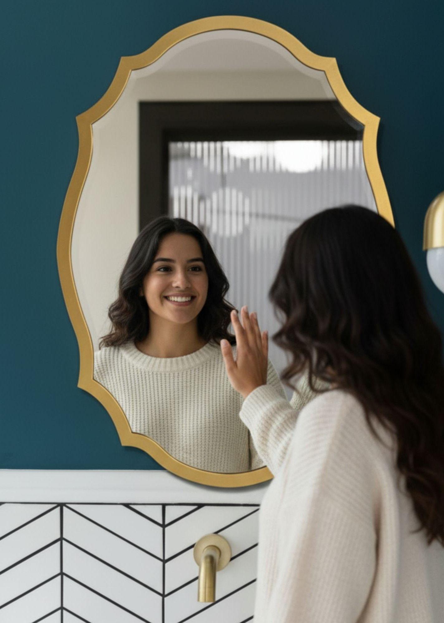 Espejo Pared Decorativo Elegante Ovalado Hogar Jhn-5